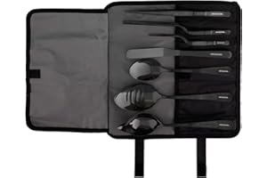 CREATIVECHEF Professional Chef Plating Kit, 7 Piece Culinary Plating Set, Black, Stainless Steel (7 Piece, Black)