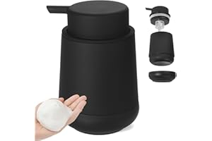 GAHEFY Black Silicone Boot Foaming Hand Soap Dispenser for Bathroom,Modern Refillable Foam Dish soap Dispenser for Kitchen (B