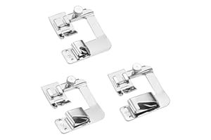FIKLOTA Rolled Hem Presser Foot Set - 3 Piece Wide Hemmer Foot Kit Includes 1/2, 3/4, 1 Inch - for Low Shank Snap-On Singer, Brother, Janome, Juki, and More Sewing Machines