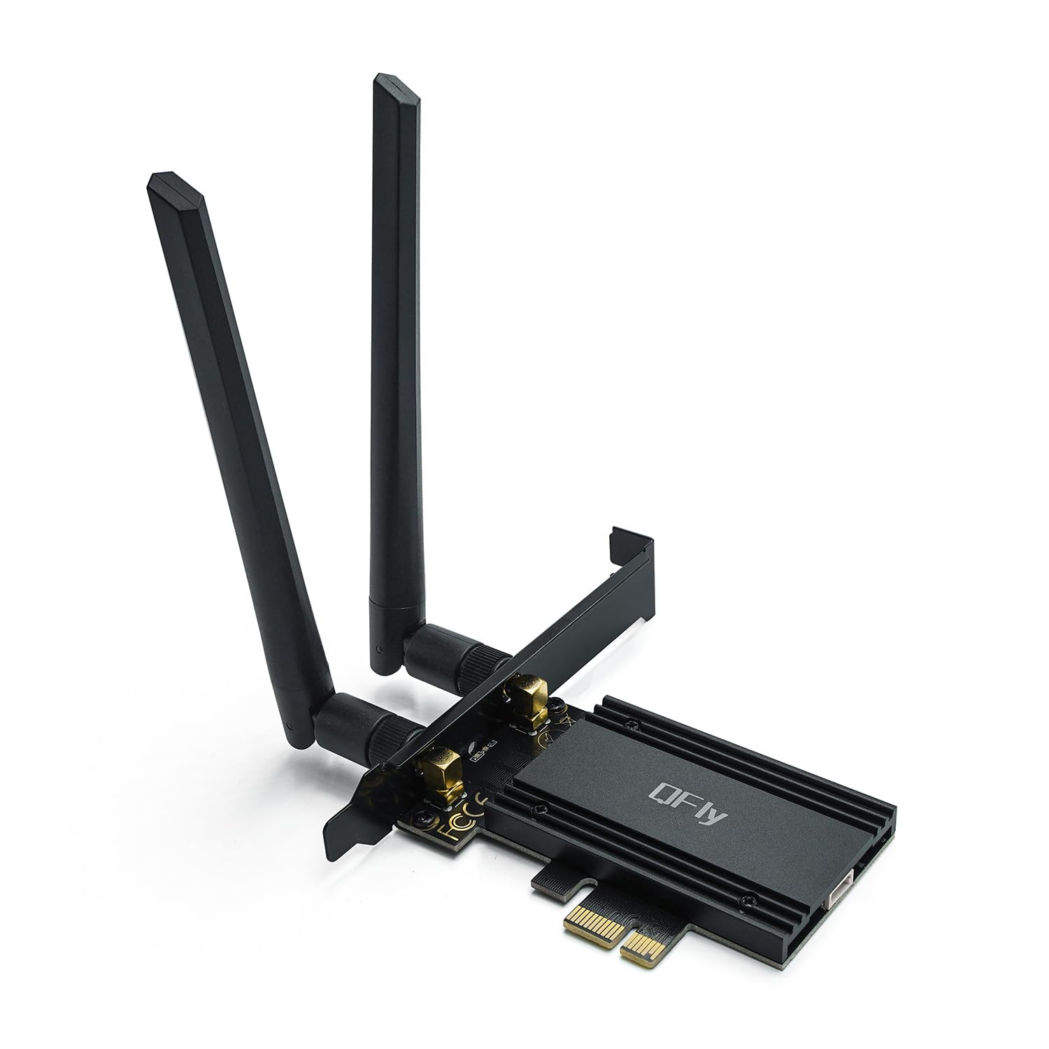 Photo 1 of QFly PCIe WiFi 6E Card, AX210 Network Card Adapter for PC Gaming, Bluetooth 5.3, Tri-Band (802.11ax) 5400Mbps 6GHz Wireless LAN Cards with MU-MIMO, OFDMA, Support Windows 10/11 (64-bit)