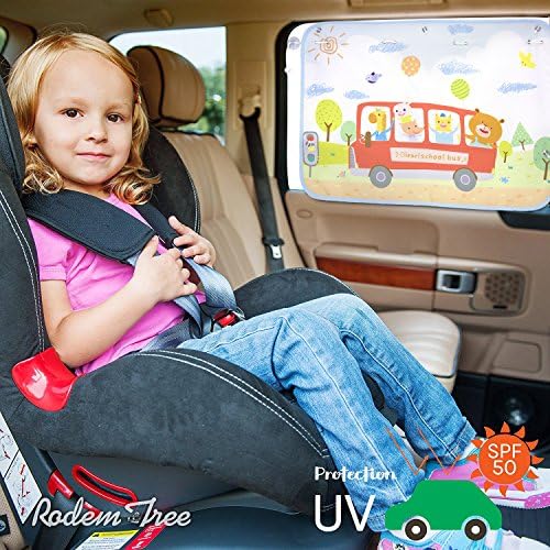 Best Car Window Shade for Side and Rear Window - Protect Your Baby and Kids in the Back Seat from Sun Glare and Heat. (School Bus)