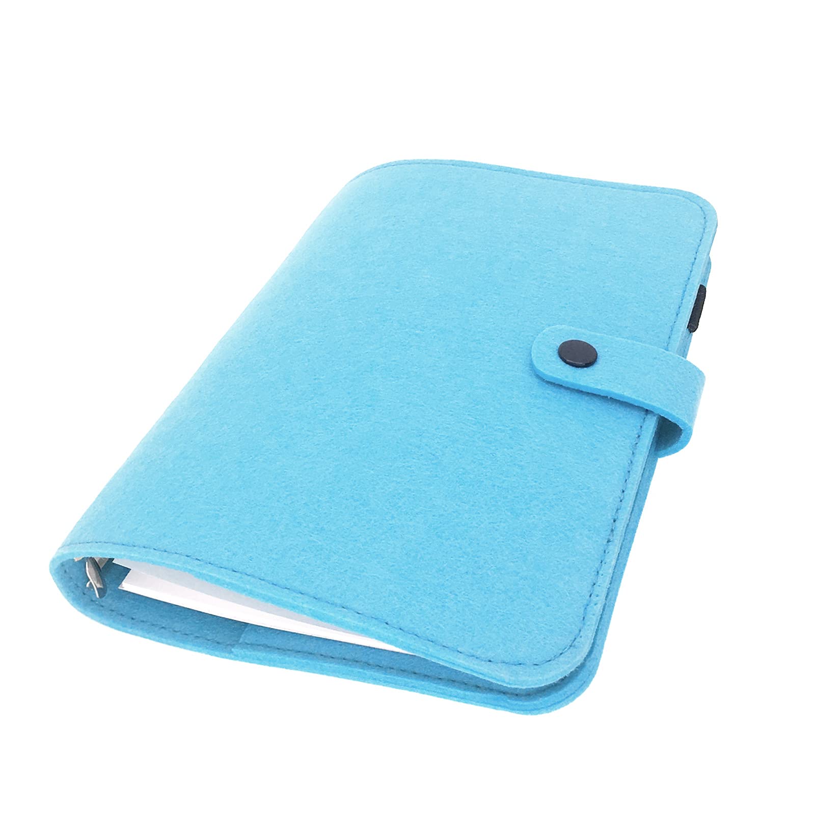 A6/ A5 6-Holes Felt Cover Round Ring View Binder File Folder for Loose Leaf Sheet Protectors/D Ring Binder Cover Protector (Aquarius, A5 mini Set) — image 1