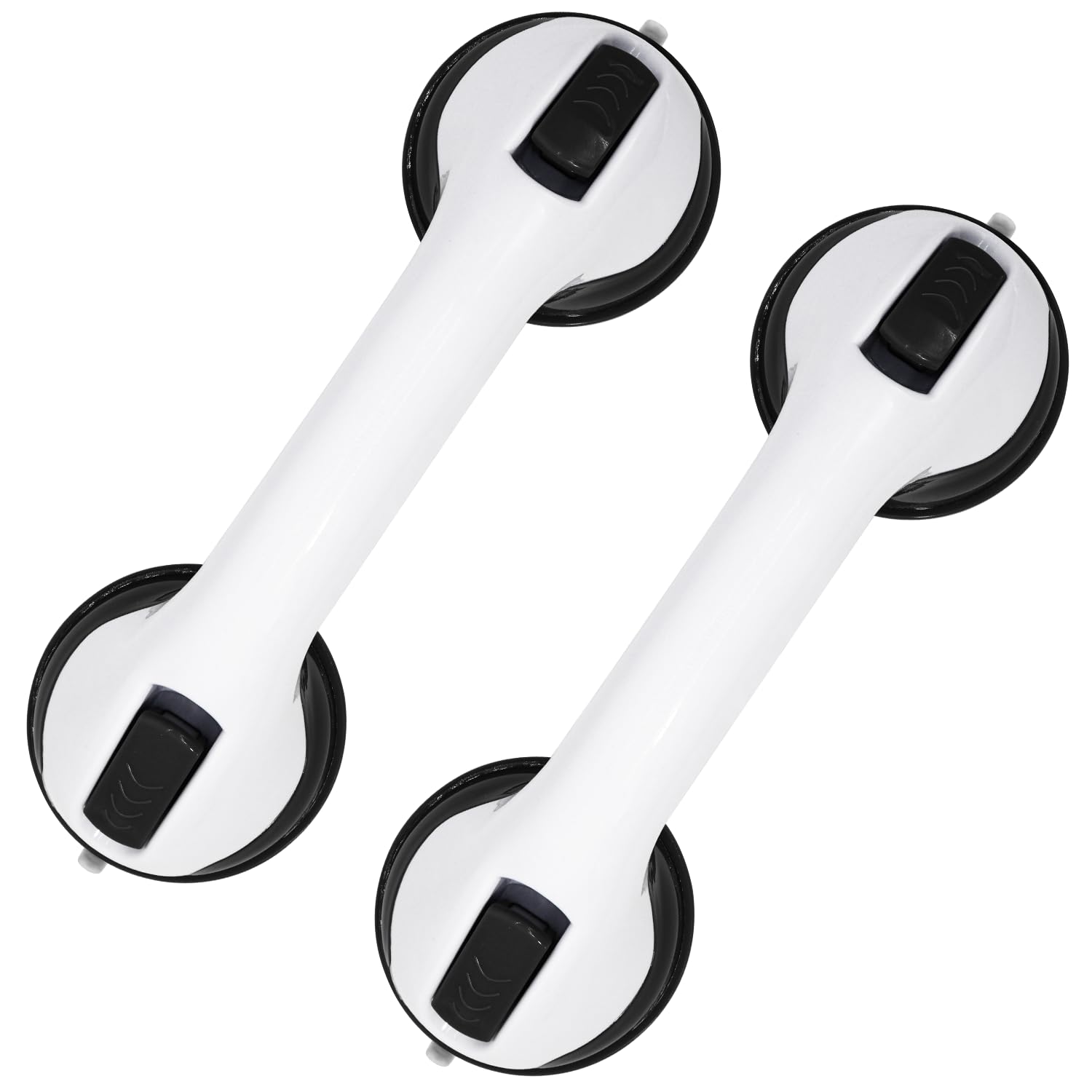 Photo 1 of 2-Pack Grab Bars for Bathtubs and Showers, 12 inch Shower Handle Suction Shower Bar, Safety Bars for Shower Chair, Bathroom Grab Bar for Senior?No Drilling Removable (Black, 12 inch)