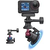 TELESIN Magnetic Mount Magnet Metal Mounts for Action Camera, 360° Quick Car Holder Attachment for DJI Action 6 5 Pro OSMO 360 Nano Pocket 3 GoPro Max Hero 13 12 11 10 Insta360 X5 Mounting Accessory