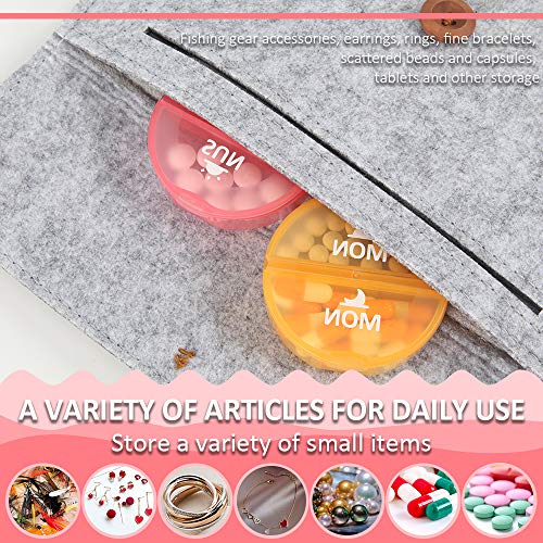 Daily Pill Organizer (Twice-A-Day), SZREDU Weekly AM/PM Pill Case, Medicine Organizer 7 Day,Rainbow Pill Box for Pills,Capsule,Vitamin,Fish Oil
