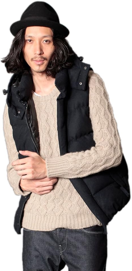 Amazon ナノ ユニバース Nano Universe 西川ダウンウールフード ベスト 38 ネイビー M ベスト 通販