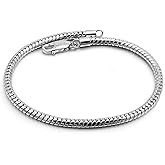 H&Beautimer Genuine 925 Sterling Silver Bracelet Solid 3-4MM Round Snake Chain Bracelet for Men - Glamour Party Jewelry - Sterling Silver Link Bracelet 6.3-6.7-7-7.5-8-8.5-9-9.5''