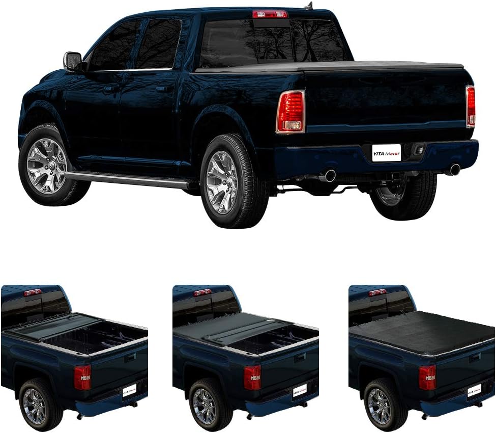 Fleetside 5 7 Ft Pickup Cargo Bed Waterproof Tear Resistant Pvc Yitamotor Soft Tri Fold Truck Bed Tonneau Cover Compatible With 2019 Dodge Ram 1500 New Body Style Without Ram Box Tonneau Covers Truck Bed