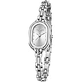 CARLIEN Women Vintage Petite Bracelet Gold Dainty Watch Small Oval Analog Quartz Watch Luxury Waterproof Ladies Diamonds Wristwatch