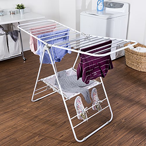 HoneyCanDo Heavy Duty Gullwing Drying Rack, White Metal Pricepulse
