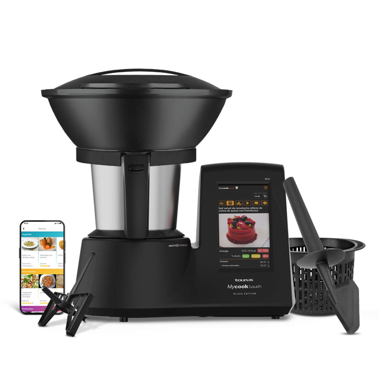 Taurus-Mycook-Touch-Black-Edition-Robot-de-Cocina-con-wifi-1600W-2L-hasta-140o-multifuncion-miles-de-recetas