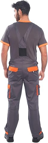 Portwest TX12 Texo Contrast Bib and Brace Overalls Mens Black M view 6