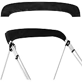 Bimini Top Storage Boot Cover, Bimini Top Boot Cover Replacement Canvas Waterproof and UV Protection, Fits Round Tube for Bimini Tops for Boats (97"-103" W, Black)