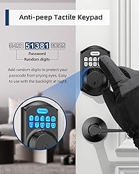 TEEHO TE001L Keyless Entry Door Lock with 2 Handles