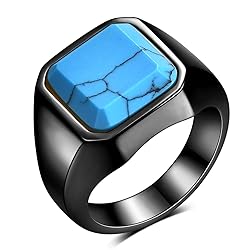 MYNENEY 14K Gold/Silver/Black Plated Square Signet