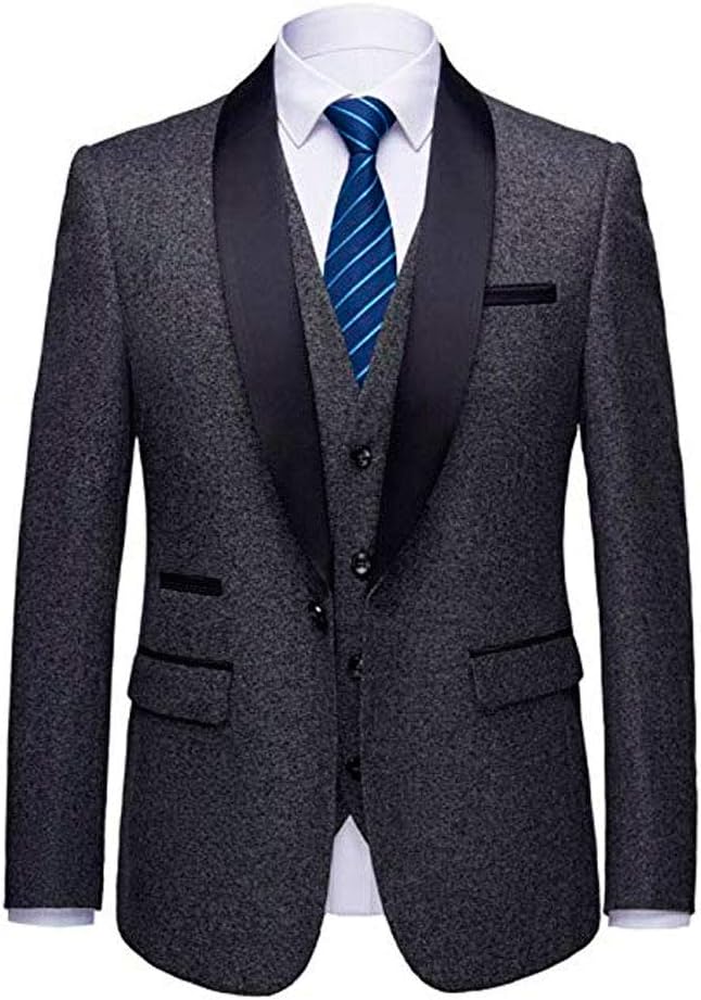 Botong Men's Shawl Lapel 3 Pieces Wedding Suits Groom Tuxedos