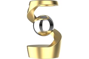 Apqdw Kinetic Desk Spinning Toy, Kinetic Fidget Toys for Adults, Metal Desk Fidgets for Office for Adults, Fidget Toys for Kids Teens with Autism ADHD (Gold Silver)