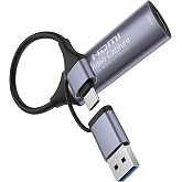 BIFALE Full 4K 60Hz Output HDMI Video Capture Card, USB 3.0 Capture Device, HDMI to USB A/USB C for Live Streaming, Recording, OBS, Gaming, PC/Mac/Android