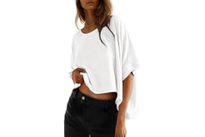 Dokotoo Summer Shirts 2025 Womens Solid T Shirts for Women Loose Oversized Tops Basic Tee