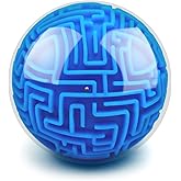 Maze Ball Puzzle Games Toys for Kids Age 6 7 8+ Boys Girls Gifts Ideas | Gravity Brain Teaser Puzzle Game Toy for Kids Adult, High Difficulty Challenge Maze Game for Road Trips, Birthday Gift (Blue)