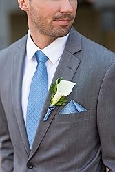 DiBanGu Plaid Tie Men's Silk Tie and Pocket Square