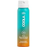 COOLA Organic Sunscreen SPF 30 Sunblock Spray, Dermatologist Tested Skin Care for Daily Protection, Vegan and Gluten Free, Tropical Coconut