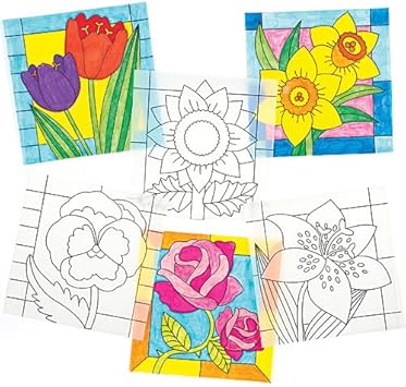 Fensterdeko Mit Transparentpapier Blumen Fur Kinder Zum Basteln Und Dekorieren 12 Stuck Amazon De Spielzeug