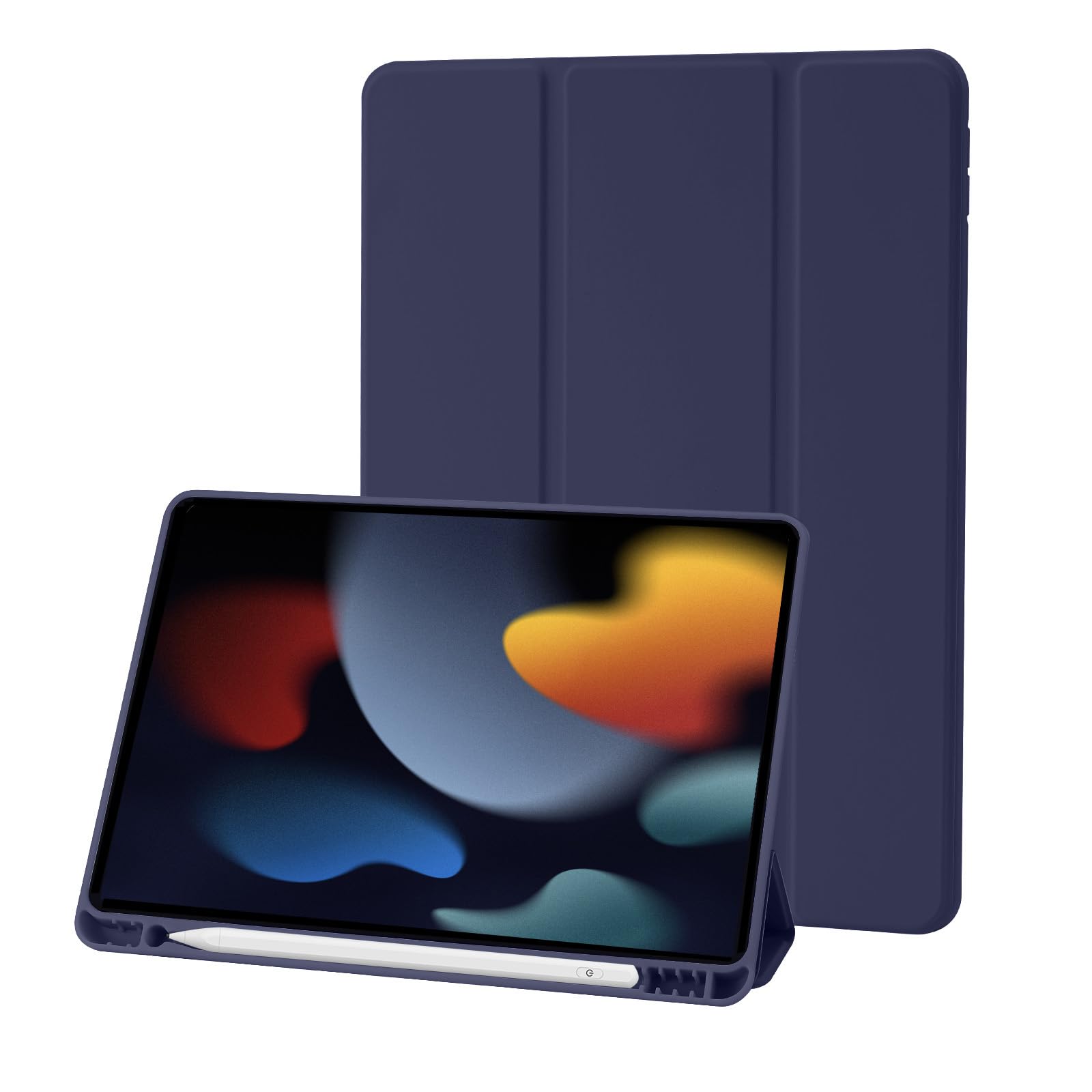 Case Cover Compatible with iPad 9 8 7 Generation (10.2 Inch, 2021/2020/2019), Supports Charging Pencil 2nd Gen, Auto Wake Up / Sleep (Dark Blue) โฆ โ image 1