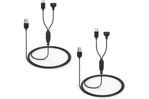 YEAOI 2-Pack Charger Replacement for Delupet Dog Training Collar, Magnetic Charging Cable for Yawpet Shock Collar, Black