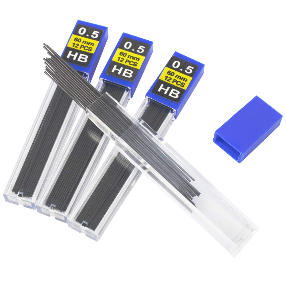 540 pcs HB Black Lead Refills,cnomg Mechanical Pencil Refills for Painting, Marking, Sketching Writing 45 Tubes (0.5mm)