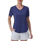 SPEXIAL Women's Sun Shirt UPF 50+ Short Sleeve Hiking Workout Tops Moisture Wicking Quick Dry V Neck T-Shirts