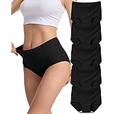 Sunm Boutique Combed Cotton Underwear for Women - High Waisted Ladies Panties, Full Coverage Stretch Soft Breathable Briefs