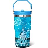 Sxdcfrs Cartoon Mouse Tumbler 20 Oz With Lid and Straw Stainless Steel Insulated with Handle Black Red Bowknot Travel Coffee Mug - Birthday,Christmas Gift