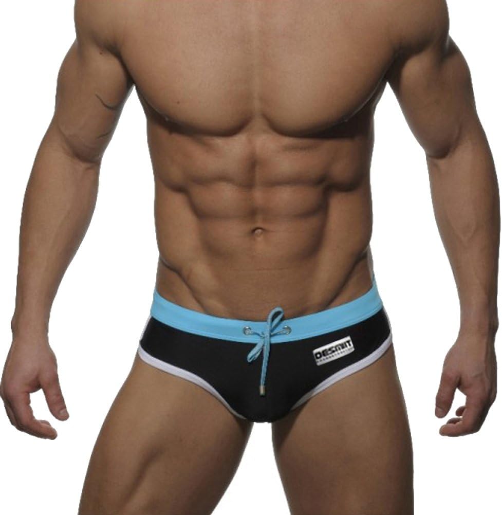 VOBAGA Mens Sports Swimming Underwear Fashion Breif Trunks Drawstring Bikini Shorts Summer Beach Swimsuit