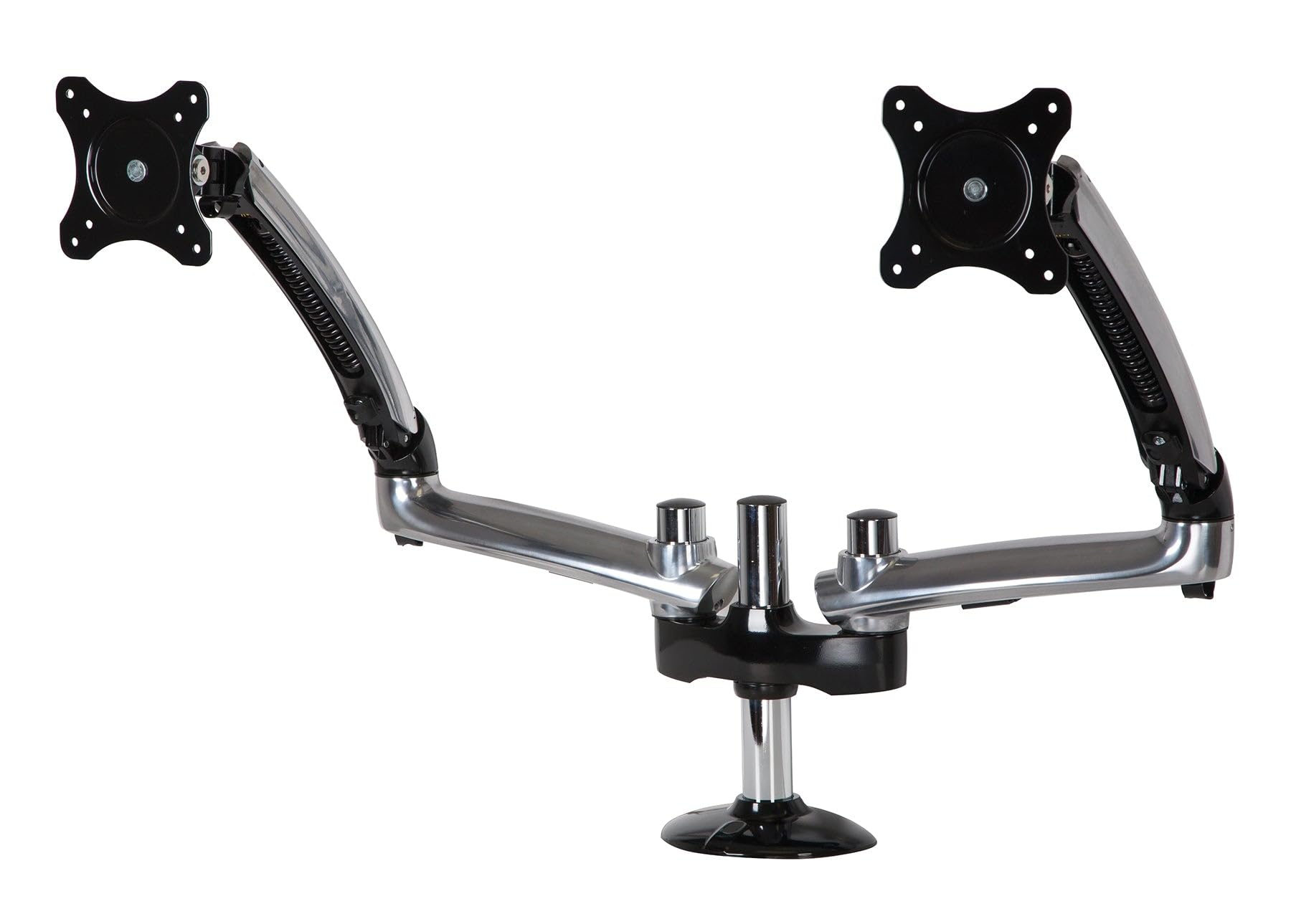 Peerless Dual Desktop Arm Mount for Upto 29-Inch Monitor - Black/Chrome