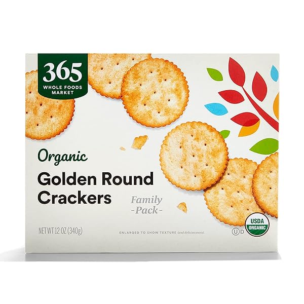 365 BY WHOLE FOODS MARKET, ORGANIC GOLDEN ROUND CRACKERS, 12 OUNCE