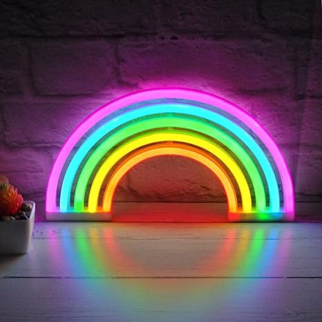 Rainbow Led Neon Light Sign Wall Light Stand Bar Lamp Home Nursery Room