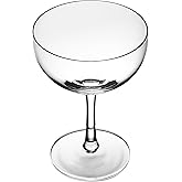 Restaurantware Coupe Cocktail Glasses 6 Count 8 Ounce Lead-Free Stemmed Drinkware Clear Glass Wide Bowl Elegant Design Sturdy Foot