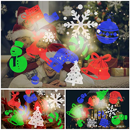 Lixada Christmas Projector Lights LED Projection Light 12 Patterns Rotatable Spot Light for Christmas Xmas Halloween Holiday Festival Party Home Decor Decoration Present Gift