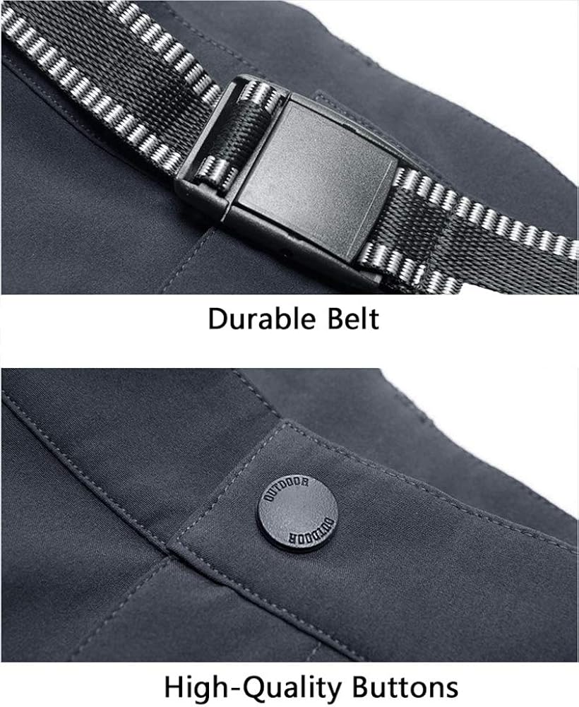 MAGNIVIT Men's Hiking Water Resistant Pants Reinforced Knee Summer Lightweight and Winter Fleece Lined Pants: Clothing