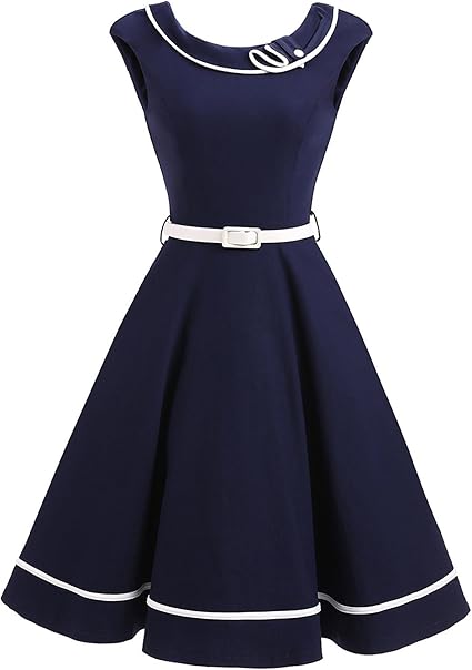 navy rockabilly dress