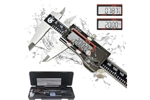 KETOTEK Digital Caliper Measuring Tool, IP54 Waterproof Stainless Steel Electronic Vernier Caliper 6 Inch/150mm Digital Micrometer with Large LCD Screen