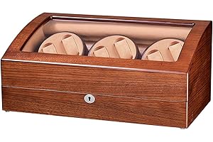 JQUEEN Six Automatic Watch Winder with 7 Extra Storages Spaces, Quiet Mabuchi Motors