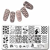 Mezerdoo 1Pcs Heart Love Designs Rose Rectangle Stamping Plate Code Opera Mask Jewelry Plant Nail Art Image Plate