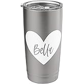 Bella Name Heart Love Woman Girl Friend Personalized Pink Stainless Steel Insulated Tumbler