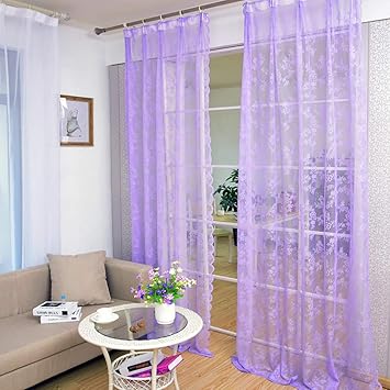 Amazon Com Ss Ll Lace Curtains Blackout White Drapes Hook Living
