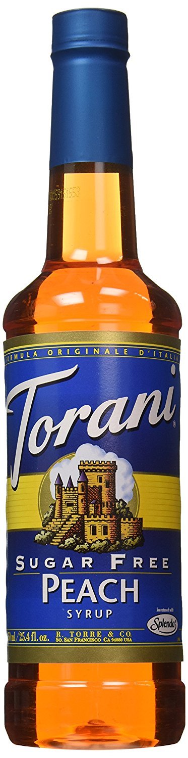 Torani Sugar Free Peach Syrup, botella de cristal de 750 ml ...