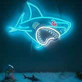 Zontruxe Shark LED Neon Sign, Dimmable USB Powered Wall Night Light for Bedroom, Game Room, Man Cave, Shark Wall Decor, Birthday Christmas Gift for Boys and Men, 15 x 11.5 inch