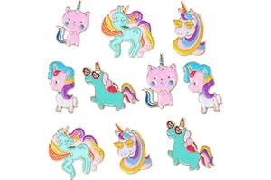 LUOZZY 10pcs Unicorn Enamel Pins Set Cute Pins for Backpacks Aesthetic Kawaii Animal Lapel Pin Brooch Pin Breastpin Unicorn Gifts Unicorn Party Supplies