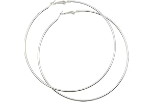 YILANAIR Hypoallergenic Big Hoop Earrings for Women Men - 10cm Lightweight Geometric Thin Circle Earrings, Nickel-Free Statement Ear Jewelry